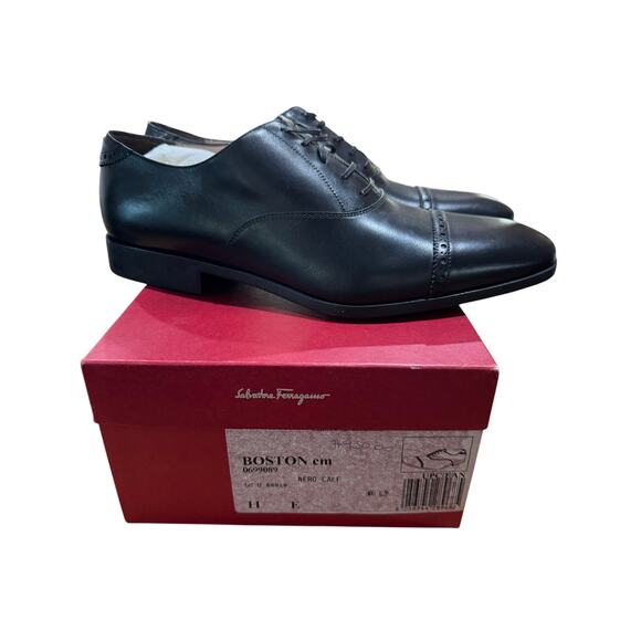 Salvatore Ferragamo “Boston” Nero Oxford Dress Shoes – Size 11E main image 5